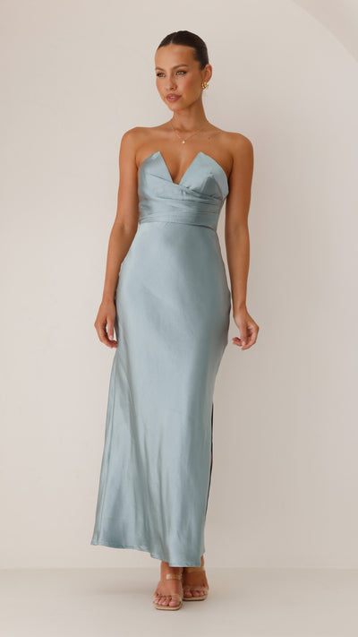 Load image into Gallery viewer, Valerie Maxi Dress - Blue - Billy J
