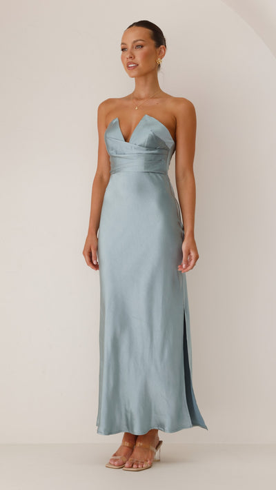 Load image into Gallery viewer, Valerie Maxi Dress - Blue - Billy J
