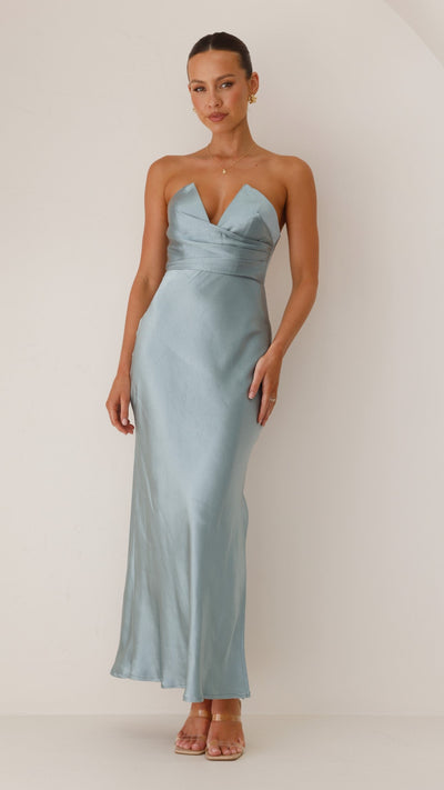 Load image into Gallery viewer, Valerie Maxi Dress - Blue - Billy J
