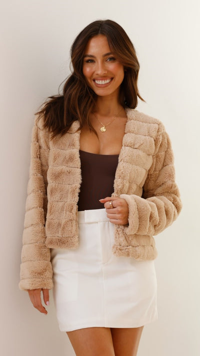 Load image into Gallery viewer, Tully Crop Jacket - Camel - Billy J
