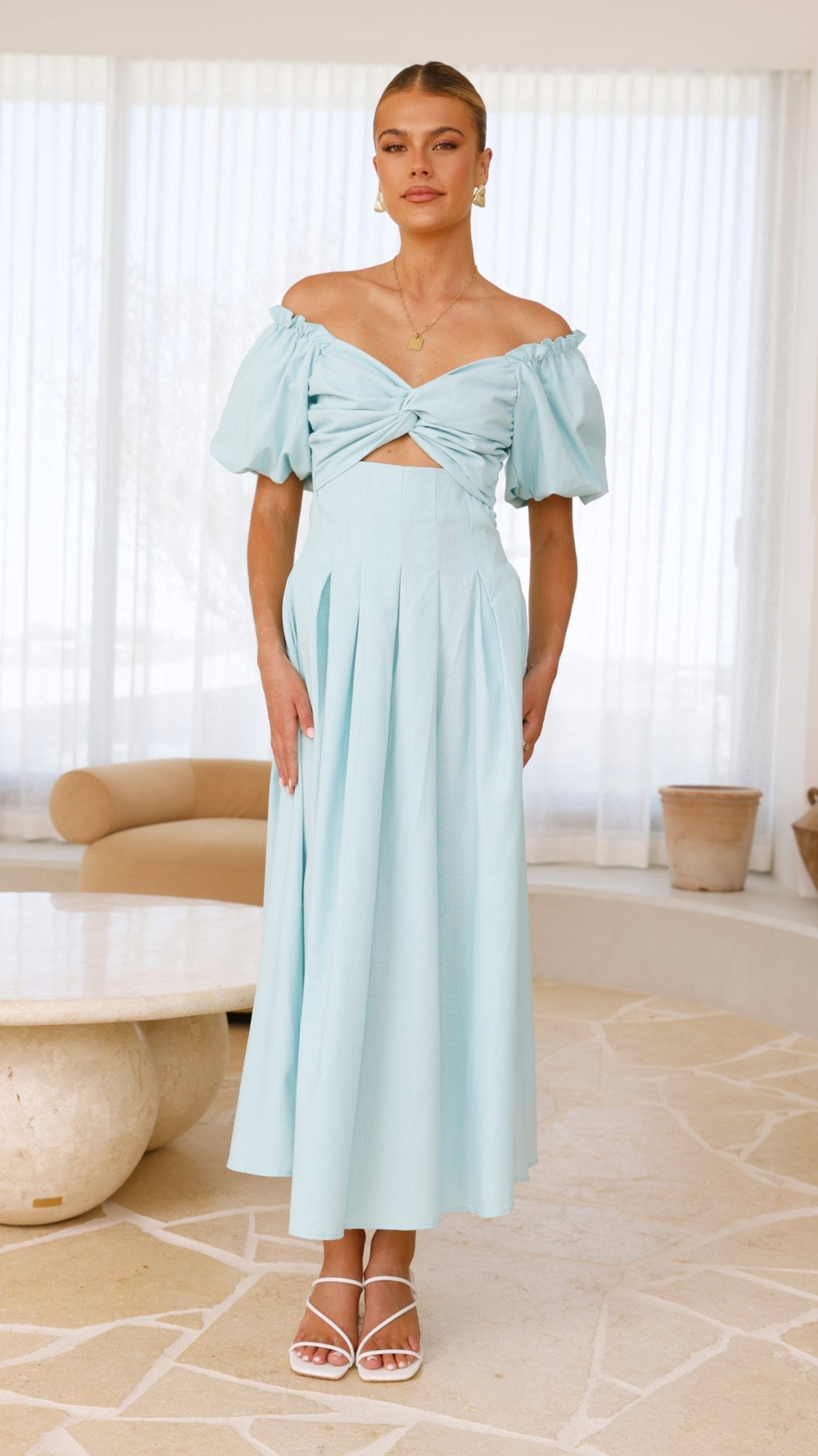 Christina Maxi Dress - Aqua - Billy J