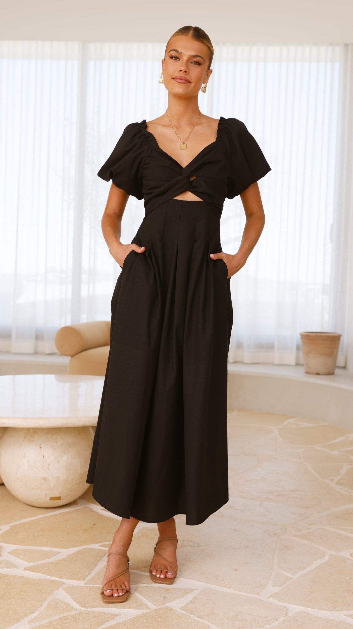 Christina Maxi Dress - Black - Billy J