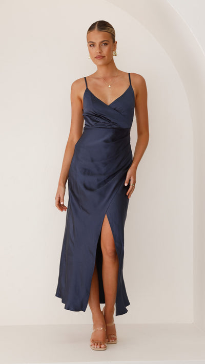 Load image into Gallery viewer, Elsa Midi Dress - Navy - Billy J
