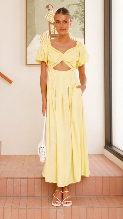 Load image into Gallery viewer, Christina Maxi Dress - Lemon - Billy J
