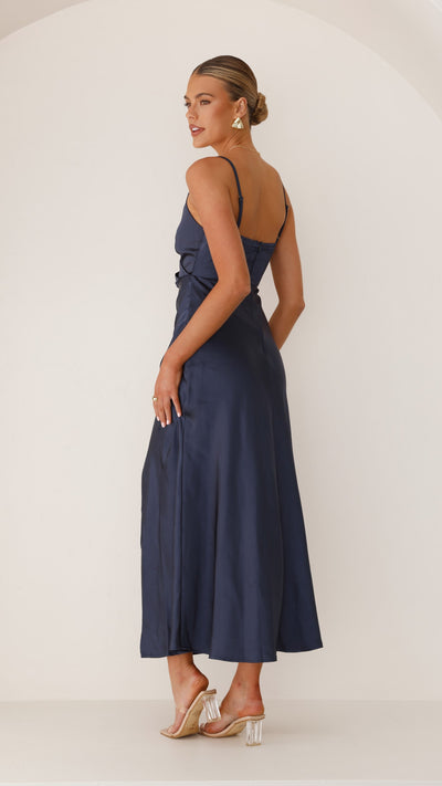 Load image into Gallery viewer, Elsa Midi Dress - Navy - Billy J
