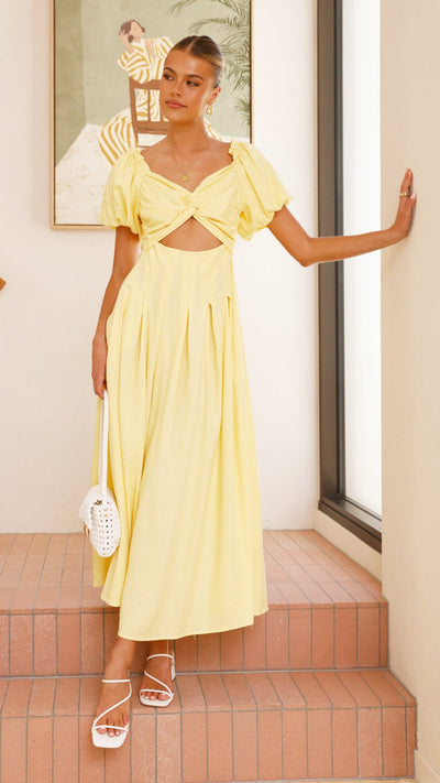 Load image into Gallery viewer, Christina Maxi Dress - Lemon - Billy J
