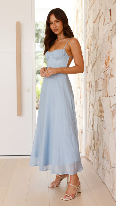 Load image into Gallery viewer, Rahima Maxi Dress - Blue - Billy J
