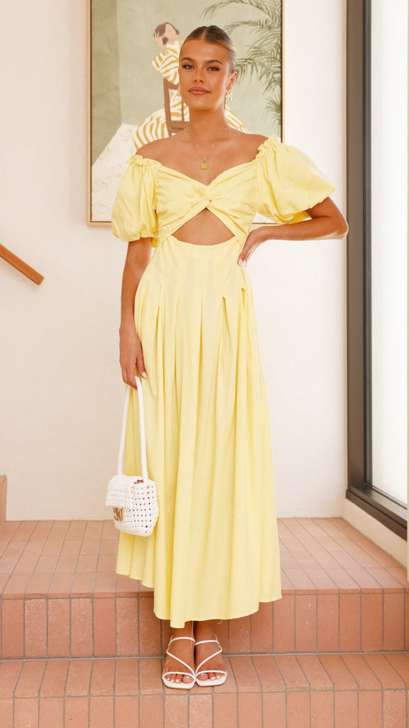 Christina Maxi Dress - Lemon - Billy J