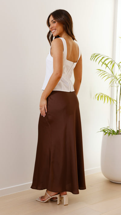 Load image into Gallery viewer, Maceo Maxi Skirt - Brown
