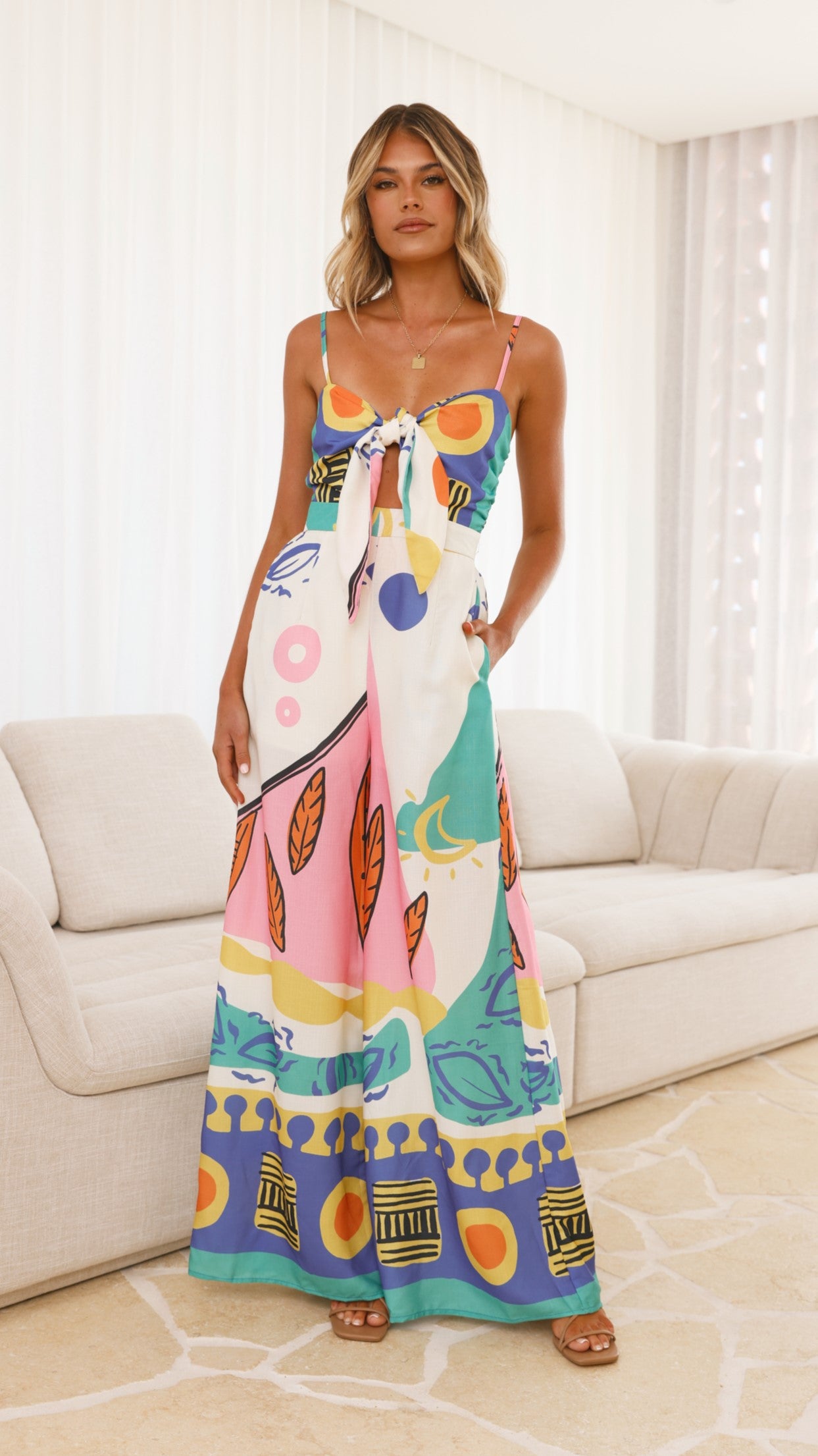 Teresa Jumpsuit - Blue/Pink - Billy J