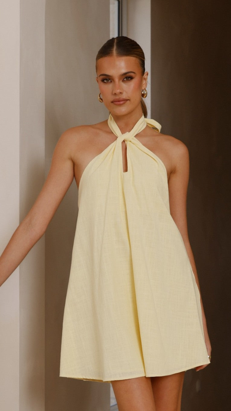 Maja Mini Dress - Yellow - Billy J