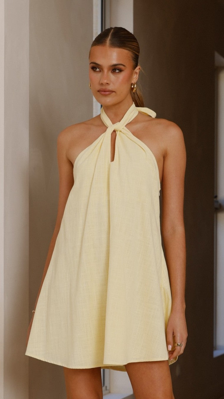 Maja Mini Dress - Yellow - Billy J