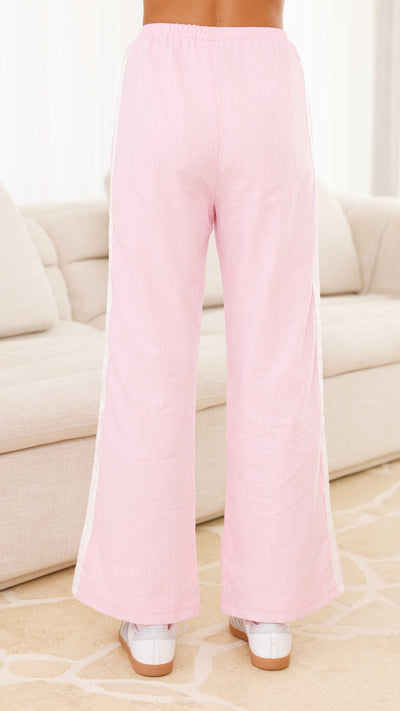 Load image into Gallery viewer, Chilli Margs Top &amp; Pants Set - Blue/Pink - Billy J
