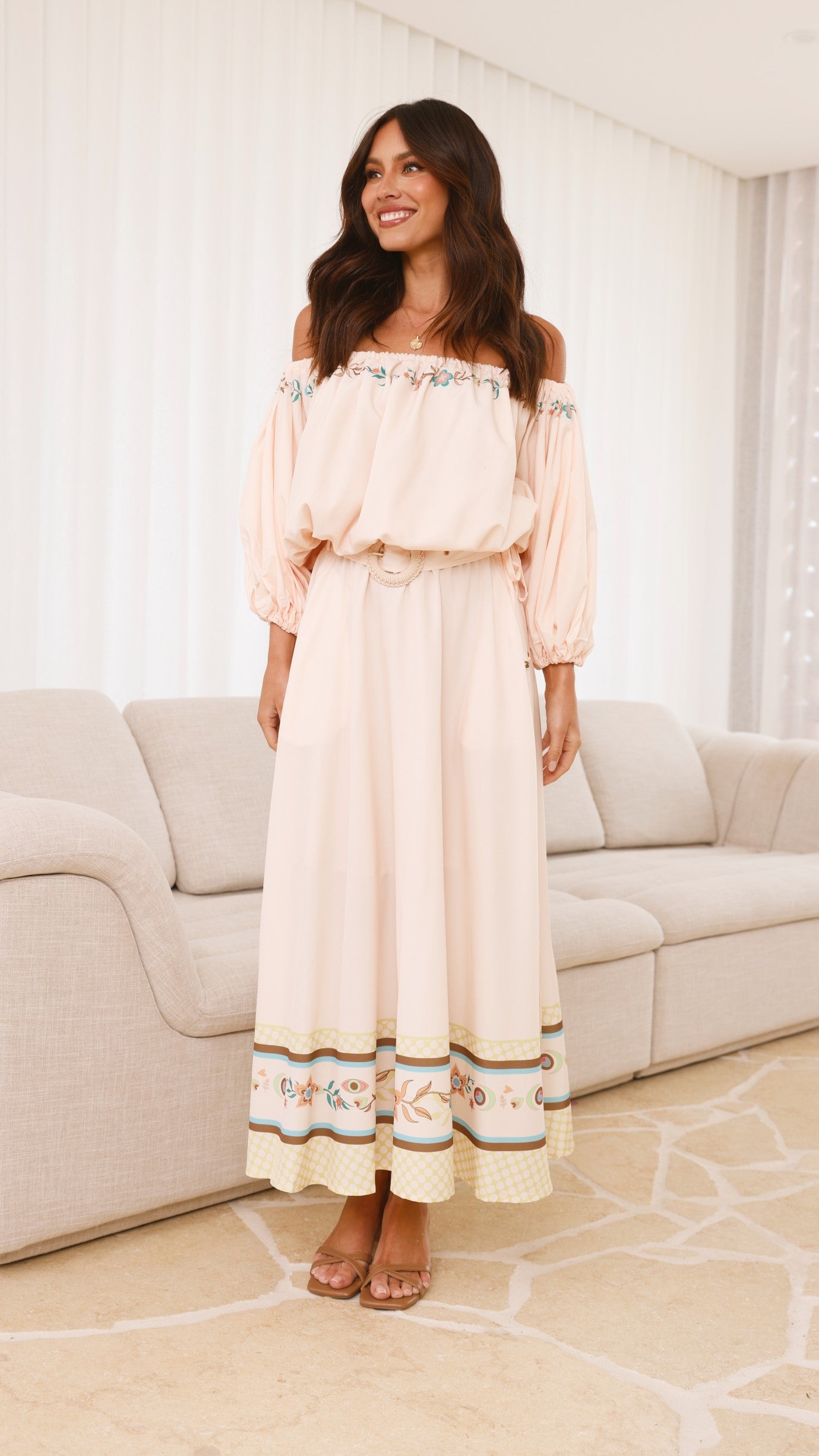 Lainey Maxi Skirt - Peach - Billy J