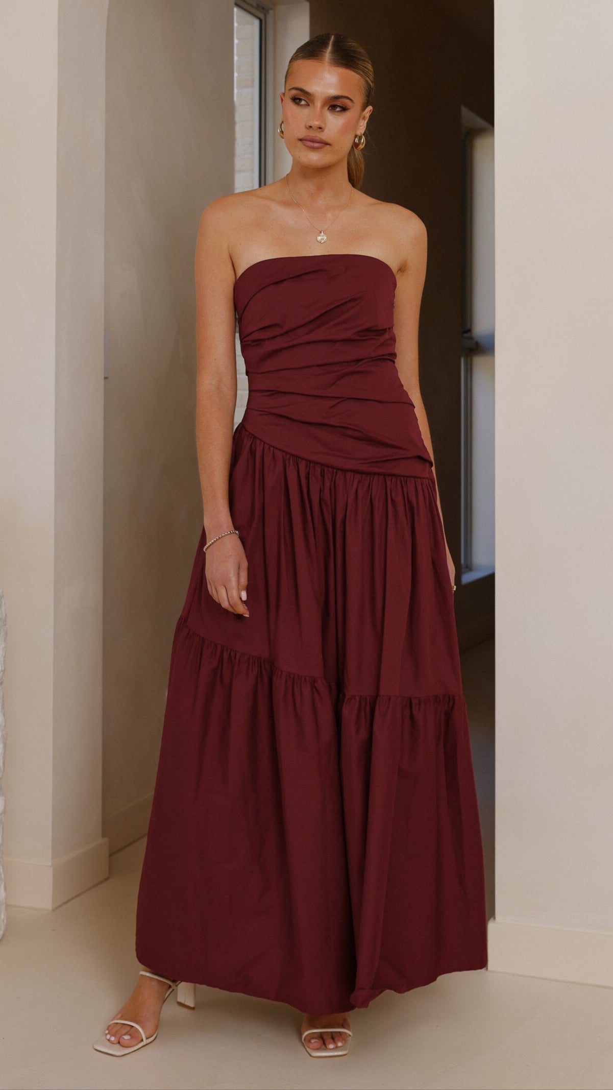 Lola Maxi Dress - Burgundy - Billy J