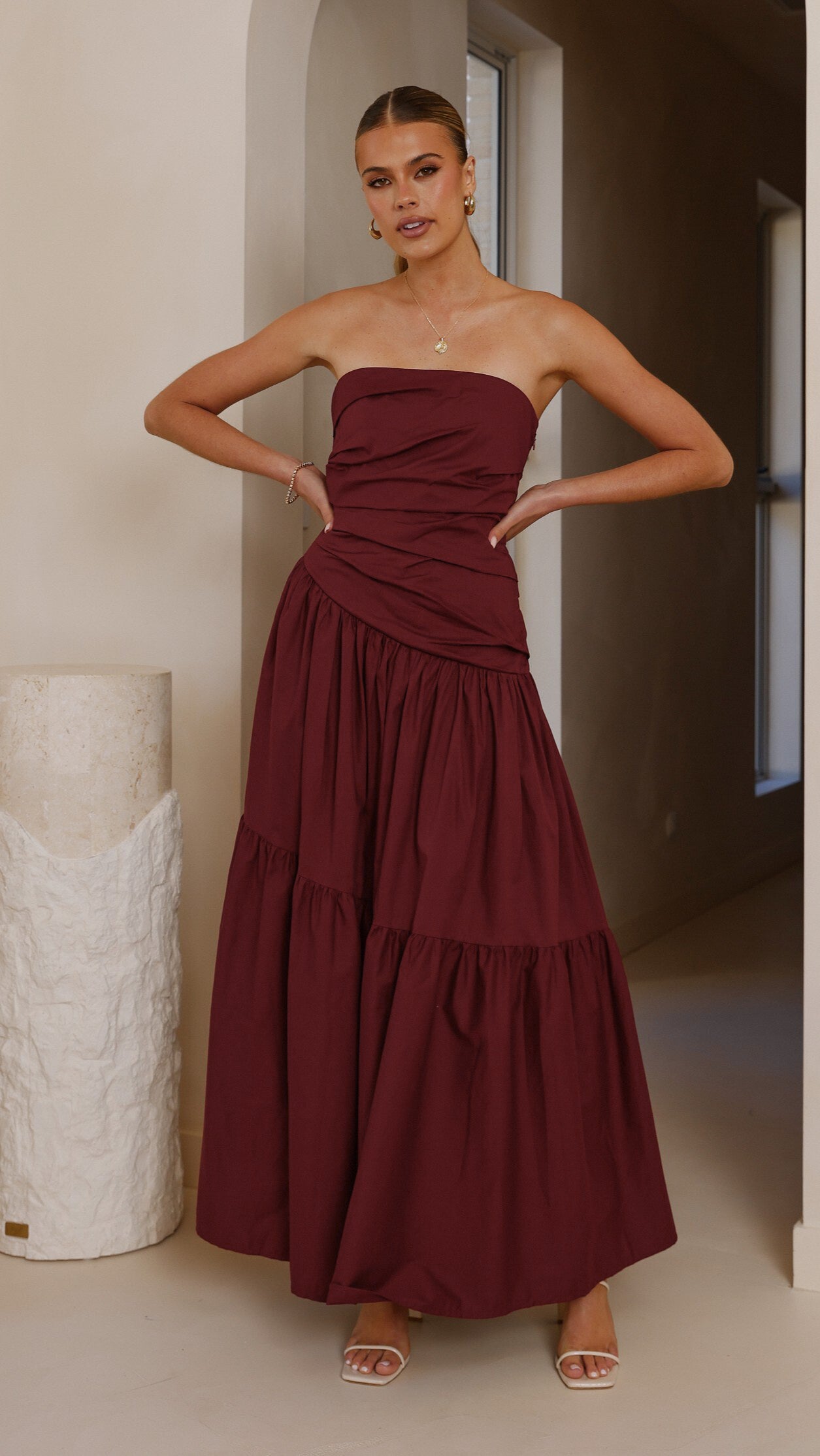 Lola Maxi Dress - Burgundy - Billy J