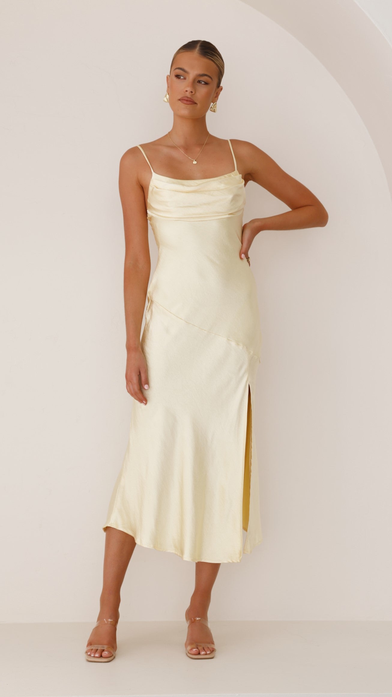 Celina Midi Dress - Yellow - Billy J