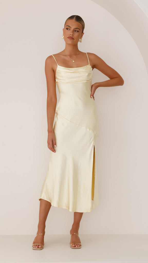 Celina Midi Dress - Yellow - Billy J