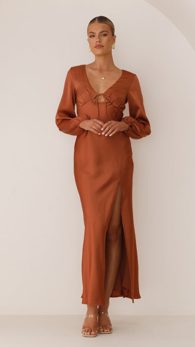 Load image into Gallery viewer, Brigitte Maxi Dress - Copper - Billy J
