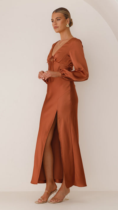 Load image into Gallery viewer, Brigitte Maxi Dress - Copper - Billy J
