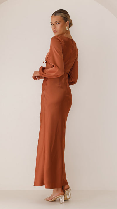 Load image into Gallery viewer, Brigitte Maxi Dress - Copper - Billy J
