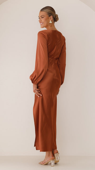 Load image into Gallery viewer, Brigitte Maxi Dress - Copper - Billy J
