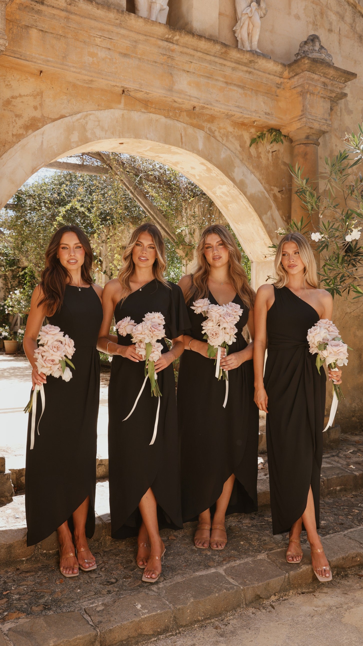 Emma One Sleeve Maxi Dress - Black - Billy J