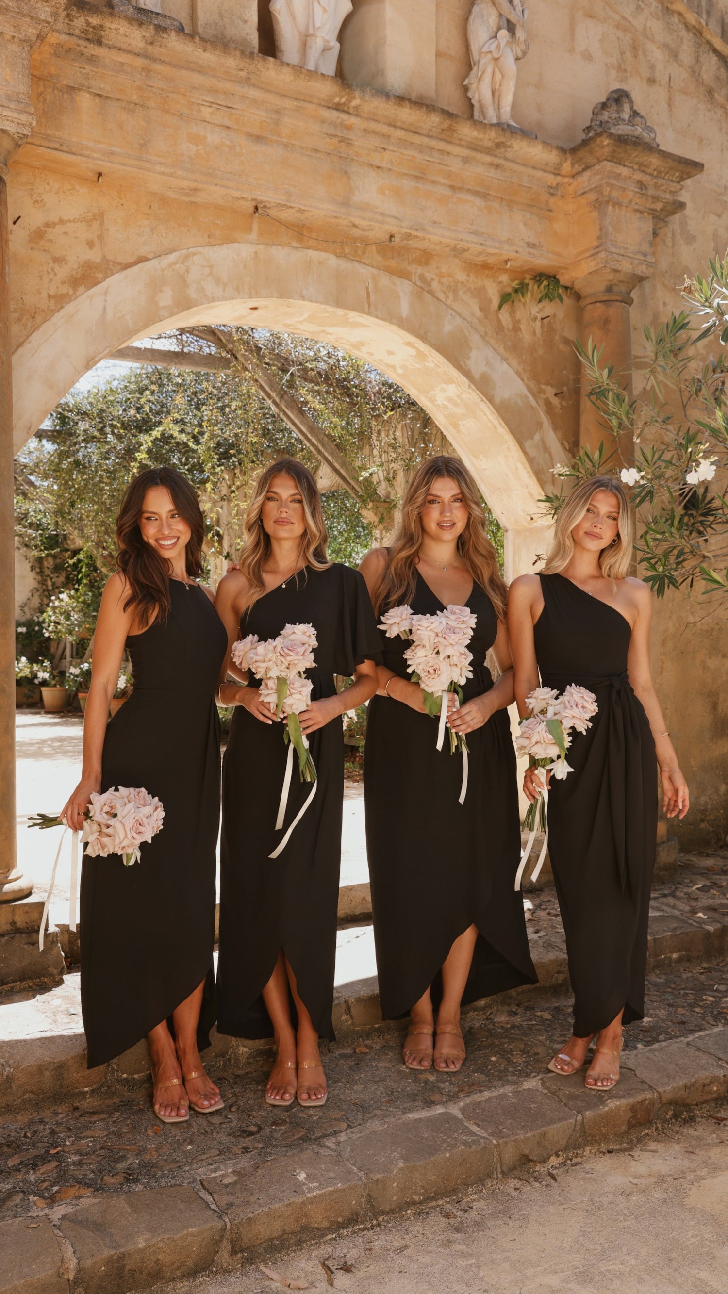 Emma One Sleeve Maxi Dress - Black - Billy J