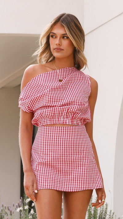 Load image into Gallery viewer, Jeane Skort - Red Gingham - Billy J
