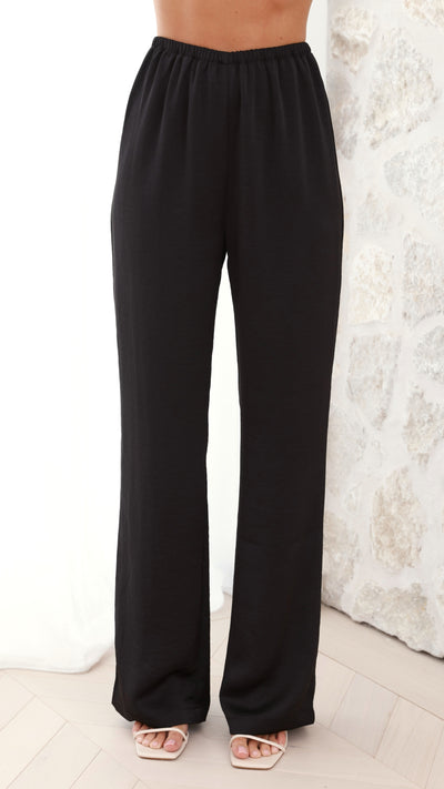 Load image into Gallery viewer, Imogen Button Pants - Black - Billy J
