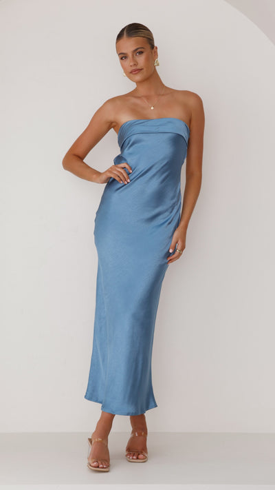 Load image into Gallery viewer, Gisele Maxi Dress - Steel Blue - Billy J
