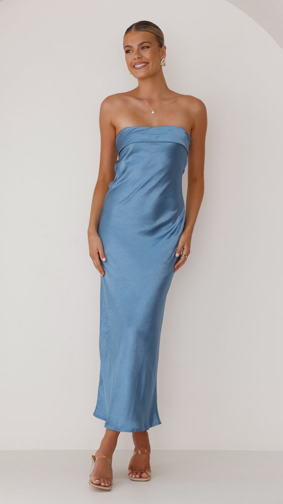 Gisele Maxi Dress - Steel Blue - Billy J