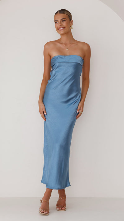 Load image into Gallery viewer, Gisele Maxi Dress - Steel Blue - Billy J
