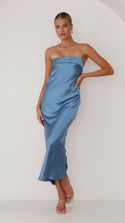 Load image into Gallery viewer, Gisele Maxi Dress - Steel Blue - Billy J
