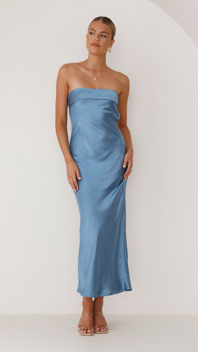 Load image into Gallery viewer, Gisele Maxi Dress - Steel Blue - Billy J
