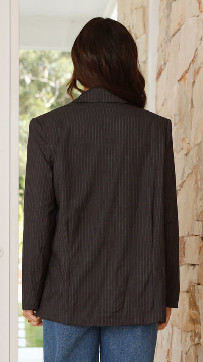 Load image into Gallery viewer, Hadrian Blazer - Charcoal Pinstripe - Billy J
