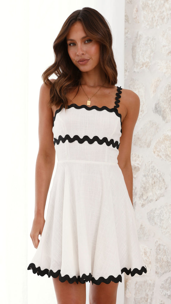 Lys Mini Dress - White/Black - Billy J