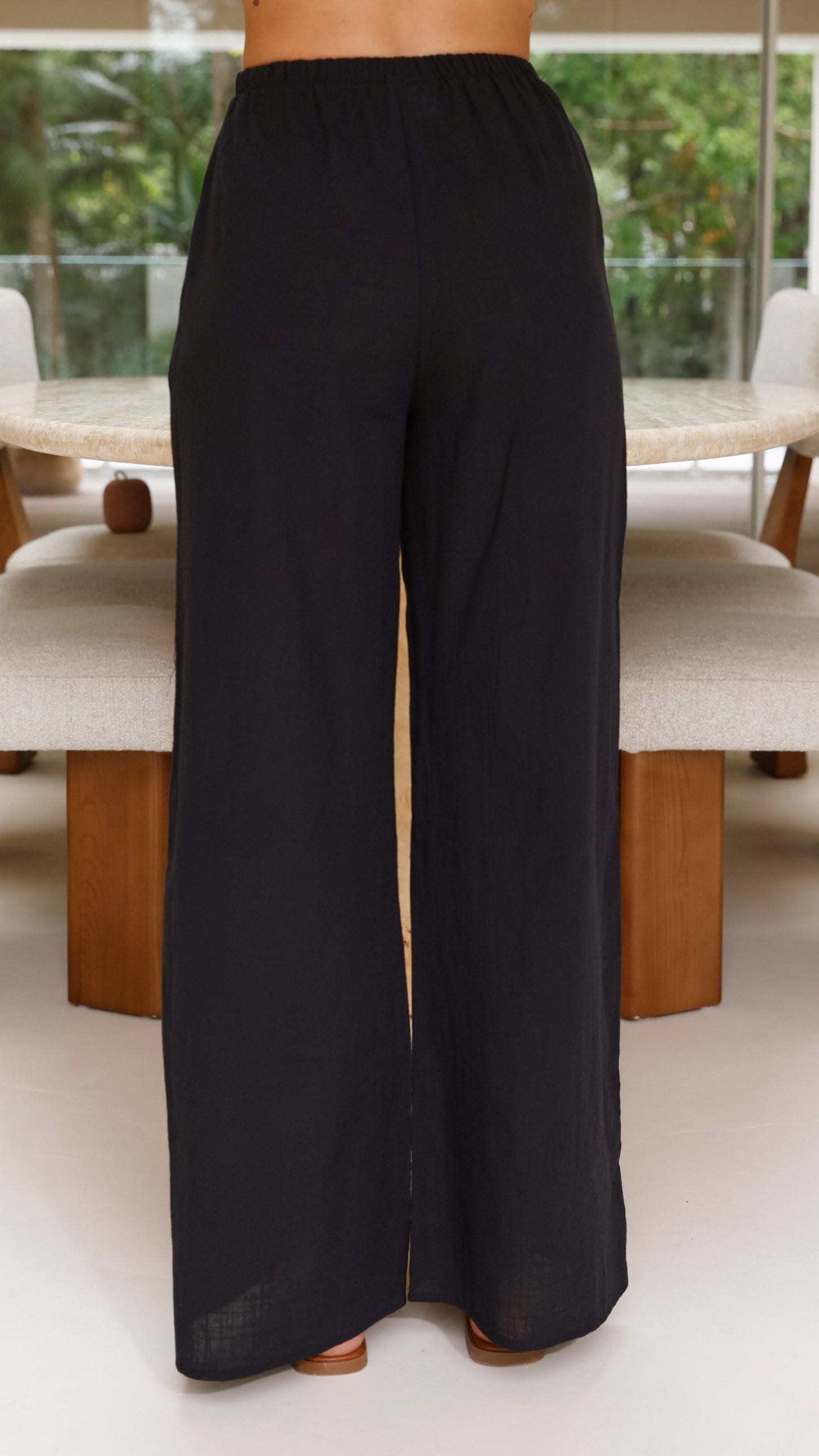 Sharni Strapless Pleat Top and Pants Set - Black - Billy J