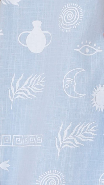 Load image into Gallery viewer, Bethani Mini Dress - Blue/White Mermaid Sun Moon
