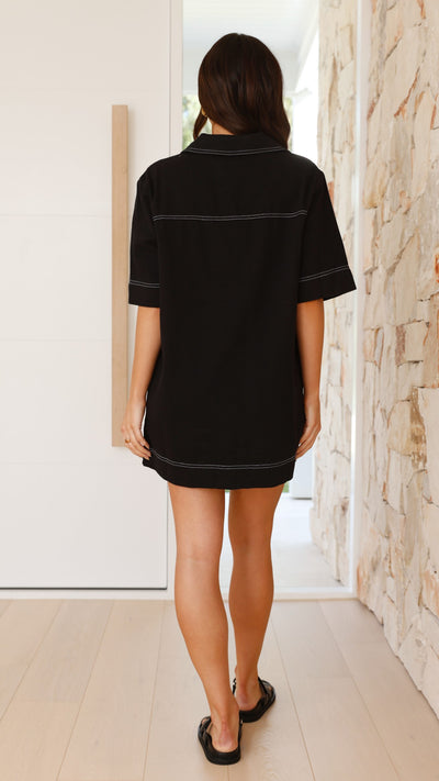 Load image into Gallery viewer, Tara Mini Dress - Black - Billy J
