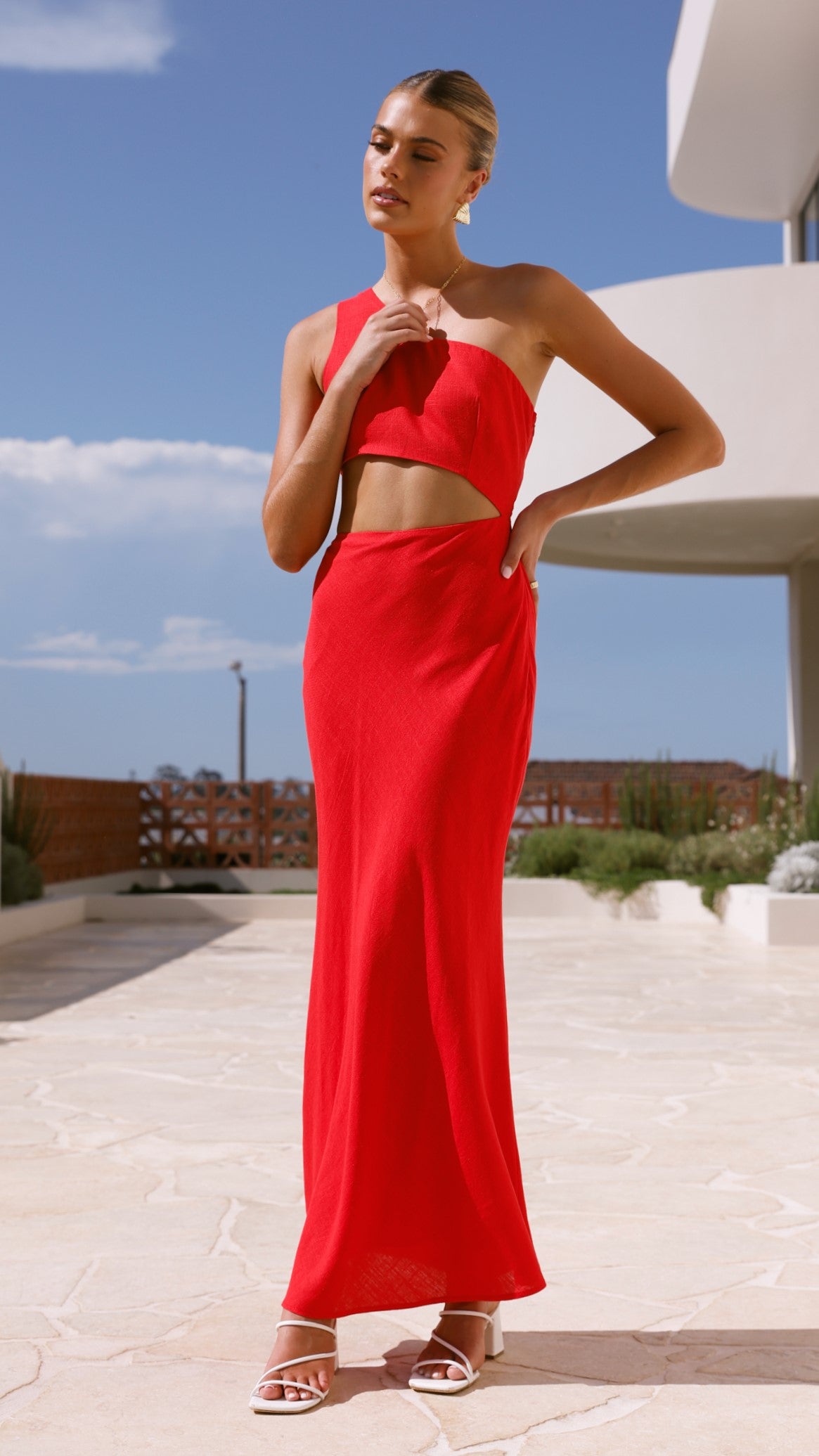 Abia Maxi Dress - Red - Billy J