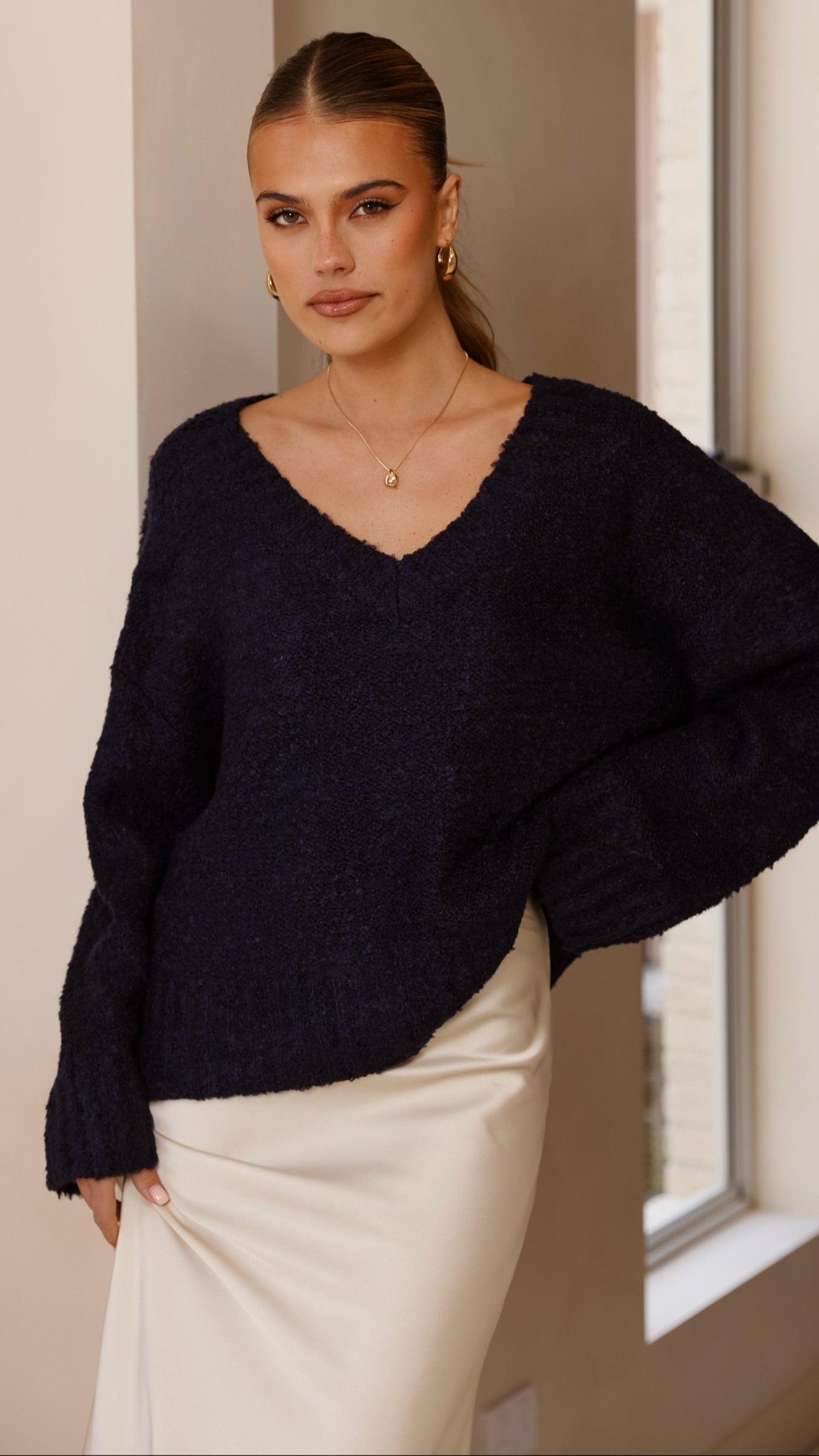 Silas Knit Top - Navy - Billy J