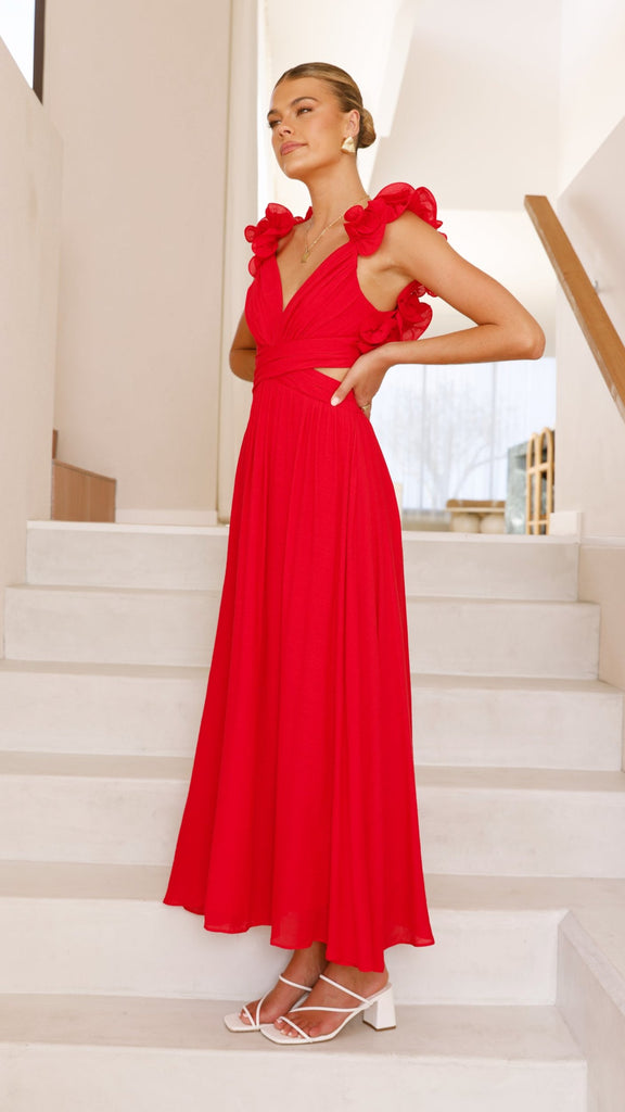 Galilhai Maxi Dress - Red - Billy J