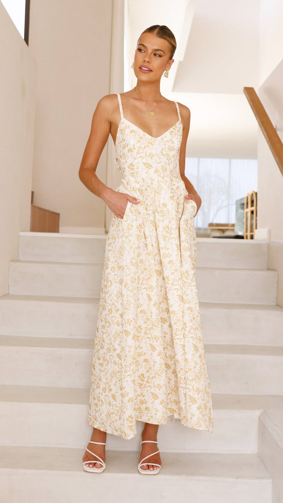 Azura Maxi Dress - Yellow Floral - Billy J