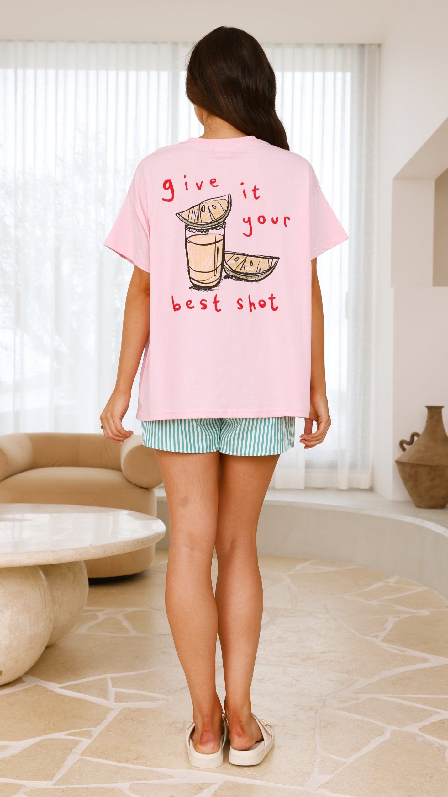 Best Shot Top & Shorts Set - Pink/Green - Billy J