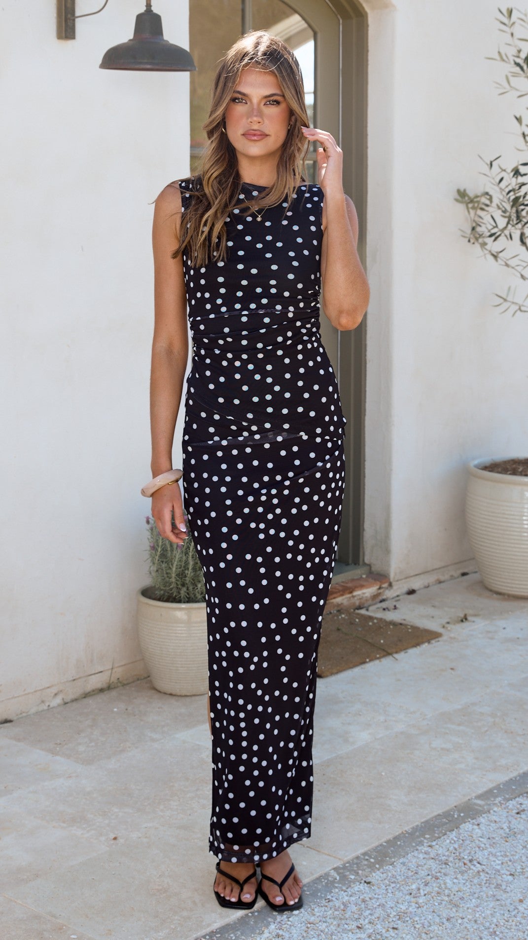 Janika Maxi Skirt - Black/White Polka Dot - Billy J