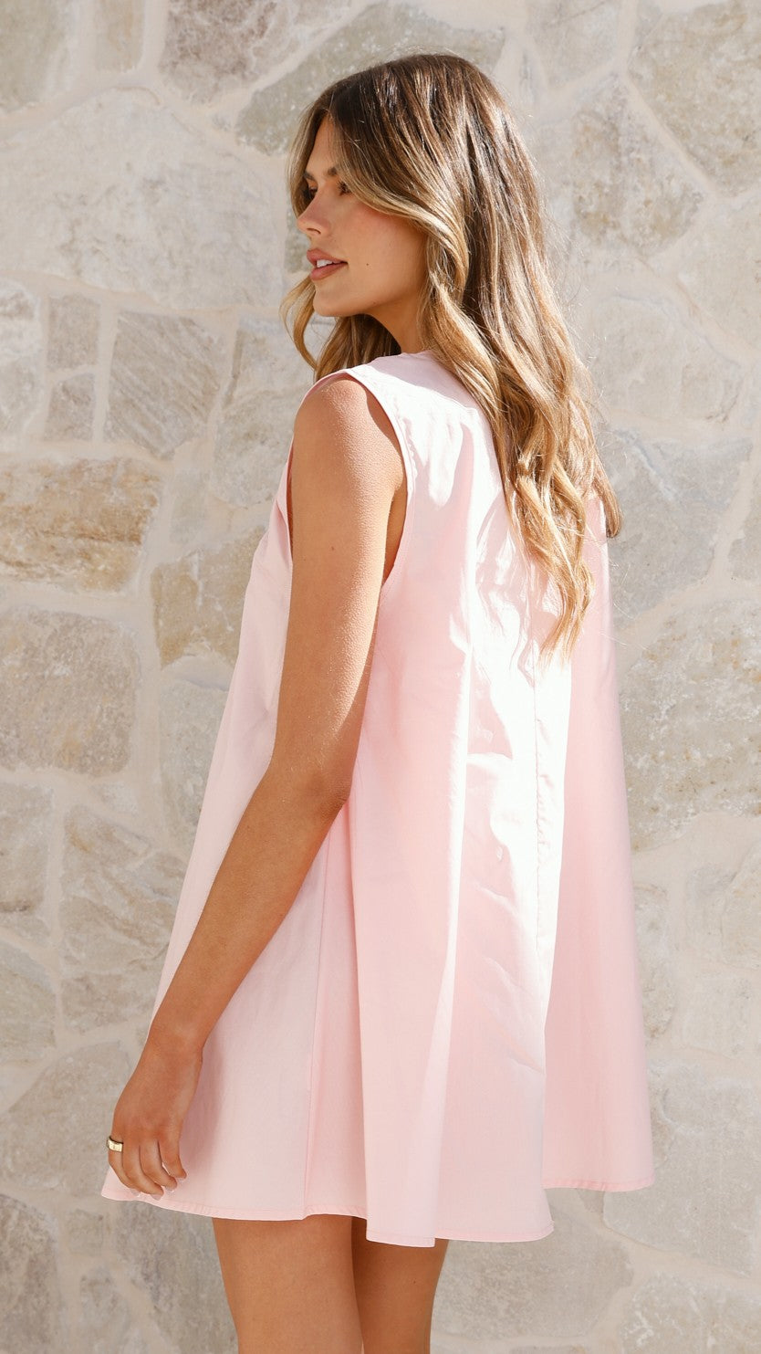 Vanessa Oversized Mini Dress - Pink - Billy J