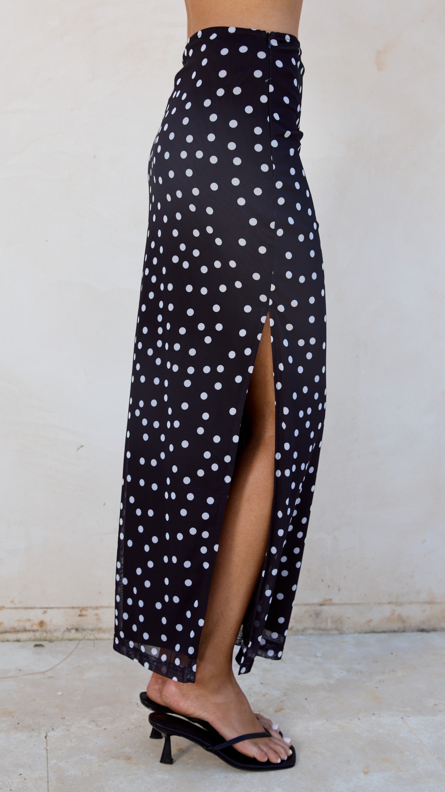 Janika Maxi Skirt - Black/White Polka Dot - Billy J