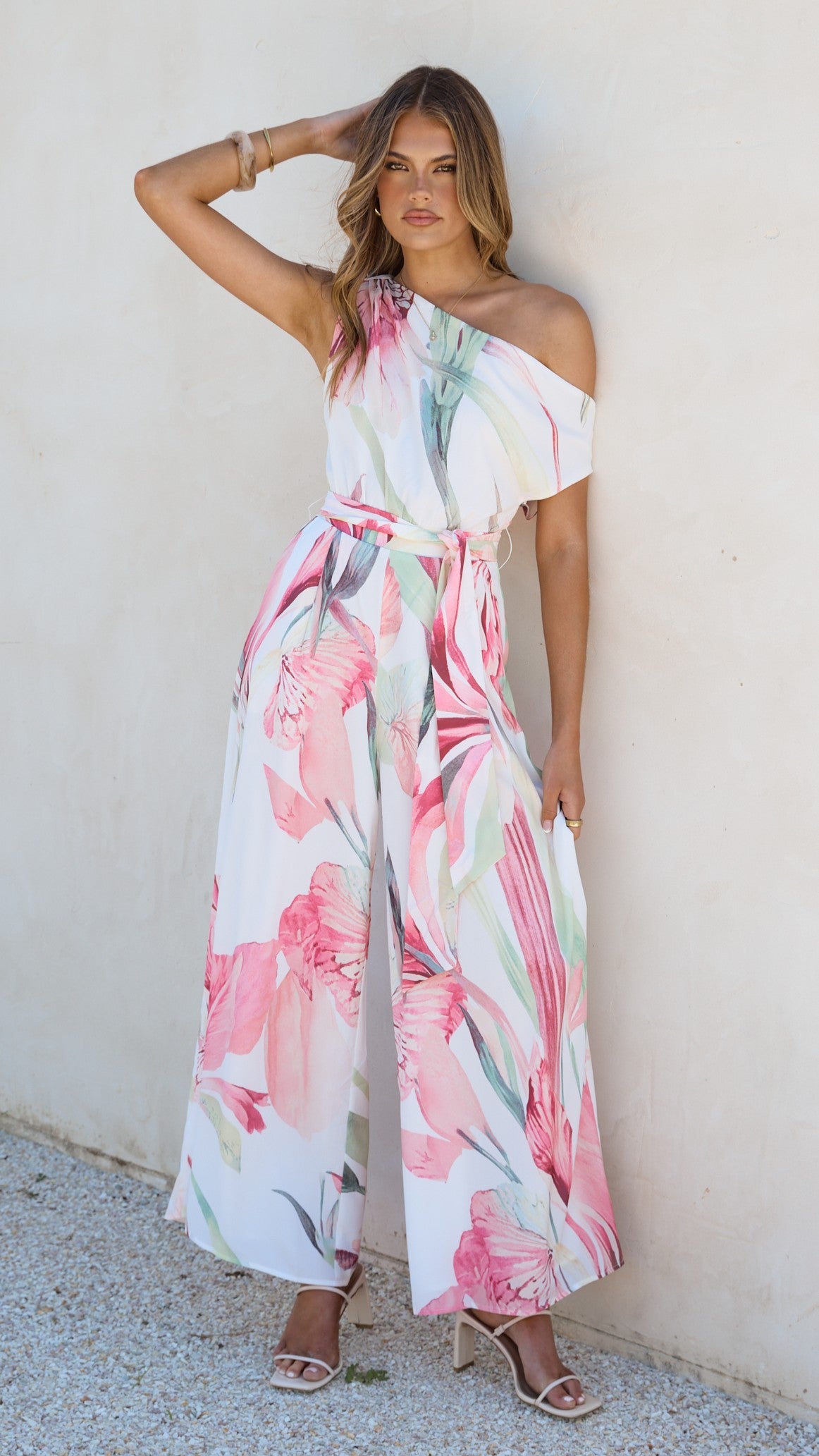 Oasis One Shoulder Jumpsuit - Pink Floral - Buy Women's Jumpsuits
