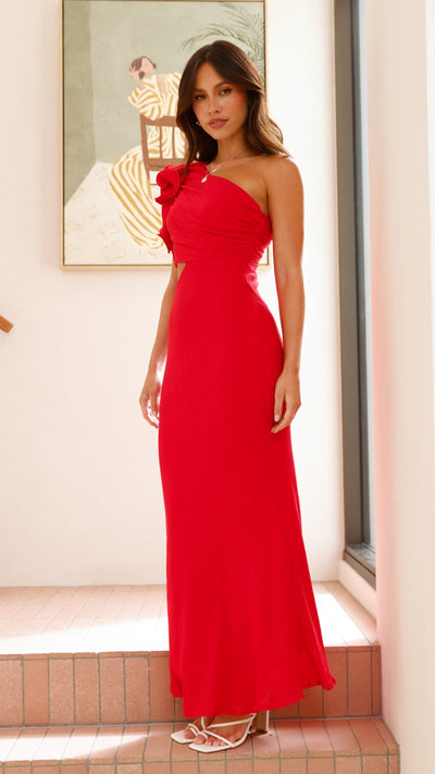 Load image into Gallery viewer, Amina Maxi Dress - Red - Billy J
